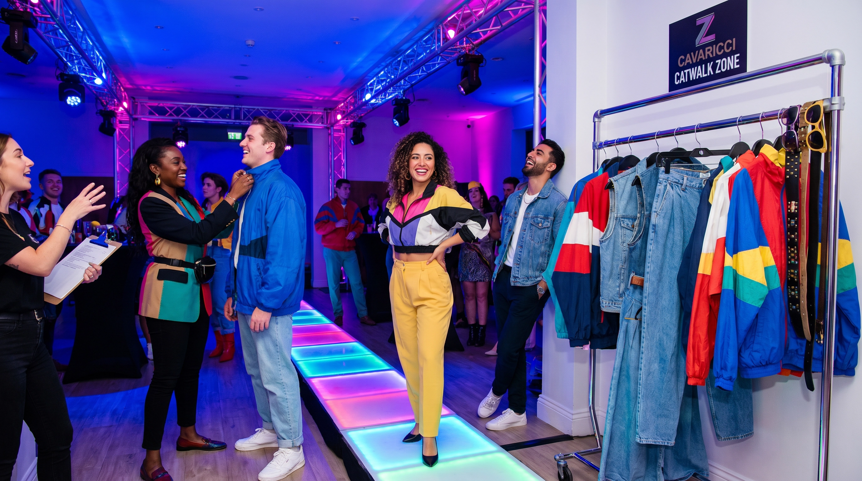 Guests take the Catwalk Zone in their ‘90s-inspired looks, with styling pieces and accessories available.