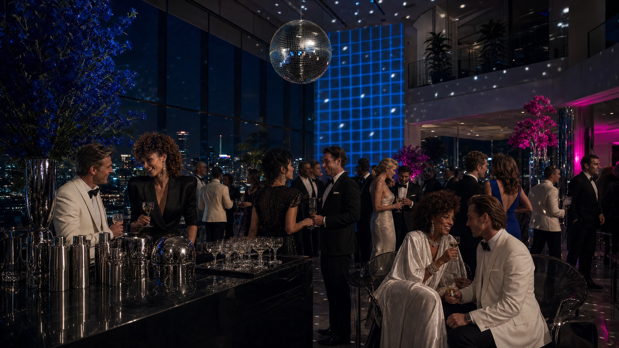 From the moment the doors open, guests are immersed in the theme of an exclusive Miami penthouse.