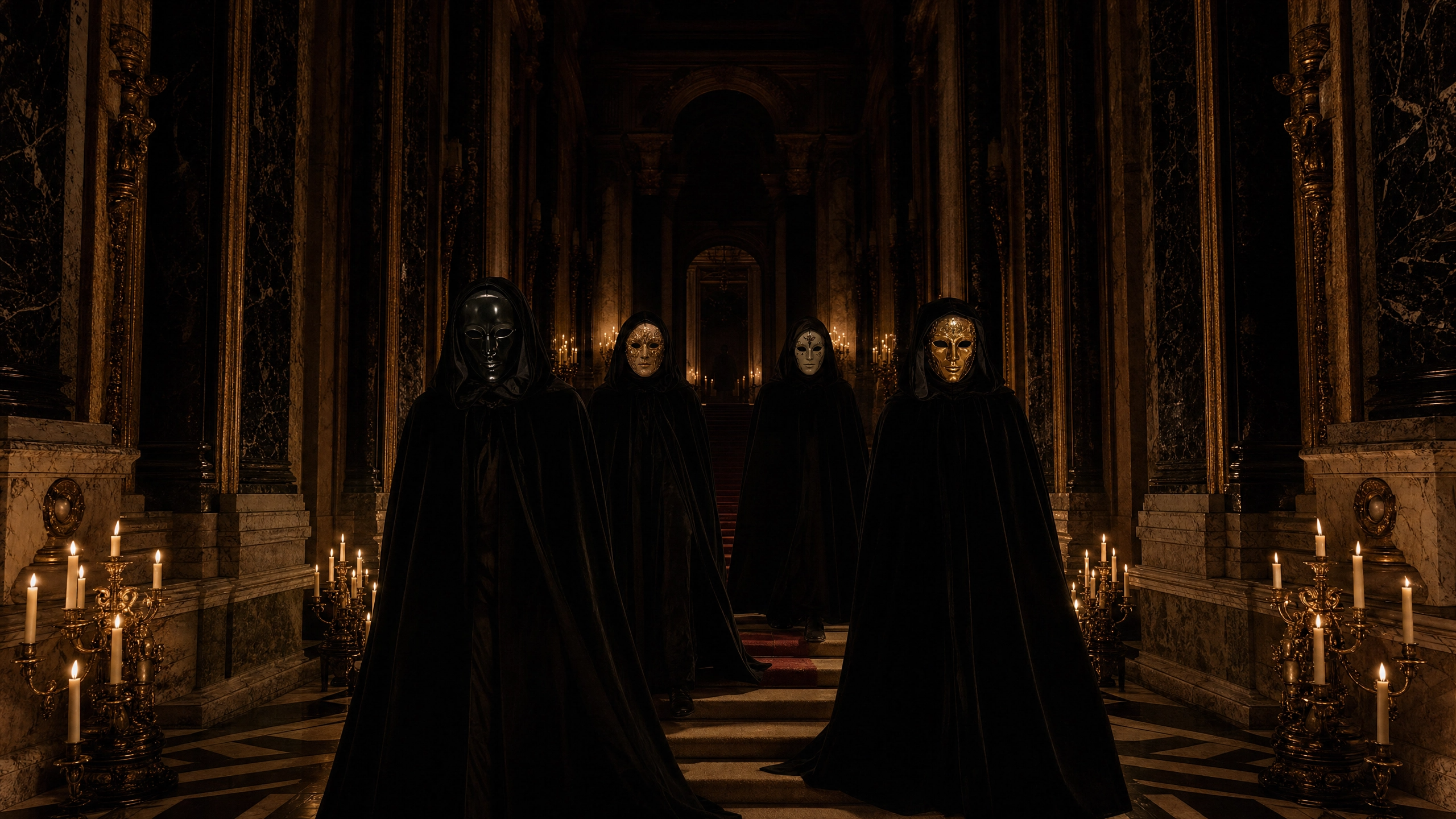 The Cloak Arrival marks the beginning of the masquerade, where every guest enters beneath a cloak of mystery.